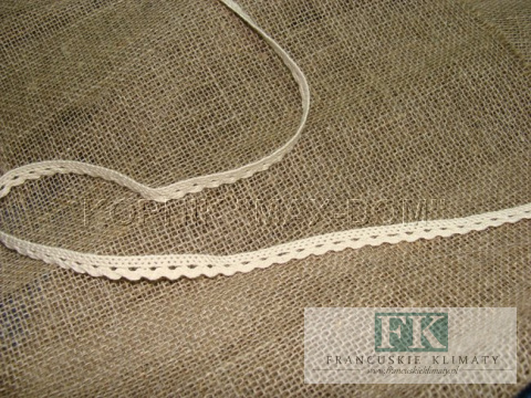 PROWANSJA! KORONKA 100 % BAWEŁNA krem biel 1 cm PROWANSJA! KORONKA 100 % BAWEŁNA krem biel 1 cm