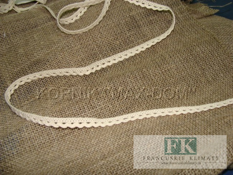 PROWANSJA! KORONKA 100 % BAWEŁNA krem biel 1 cm PROWANSJA! KORONKA 100 % BAWEŁNA krem biel 1 cm
