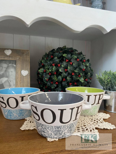 BULIONÓWKA SOUP WYS. 8 CM SZARA styl francuski, shabby, vintage