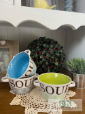 BULIONÓWKA SOUP WYS. 8 CM SZARA styl francuski, shabby, vintage