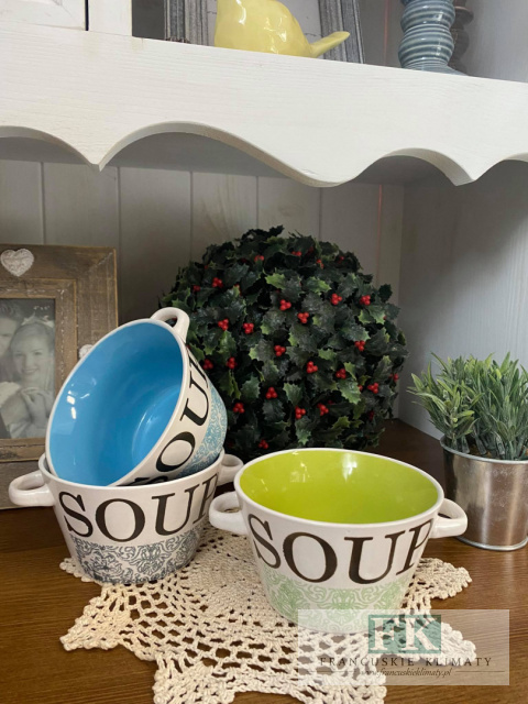 BULIONÓWKA SOUP WYS. 8 CM SZARA styl francuski, shabby, vintage