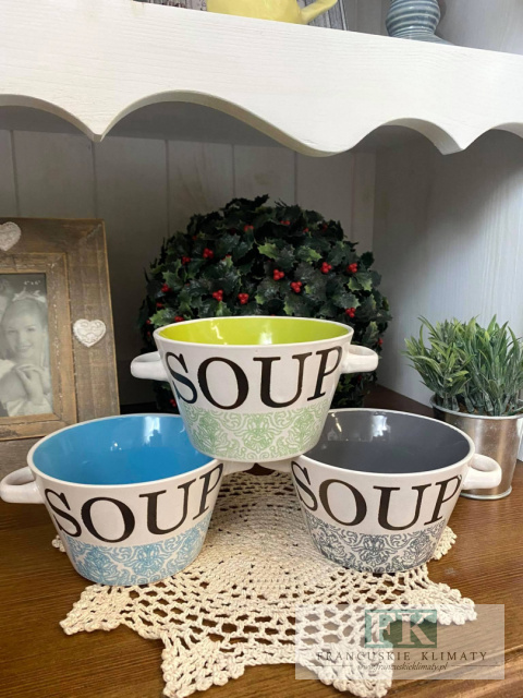 BULIONÓWKA SOUP WYS. 8 CM SZARA styl francuski, shabby, vintage