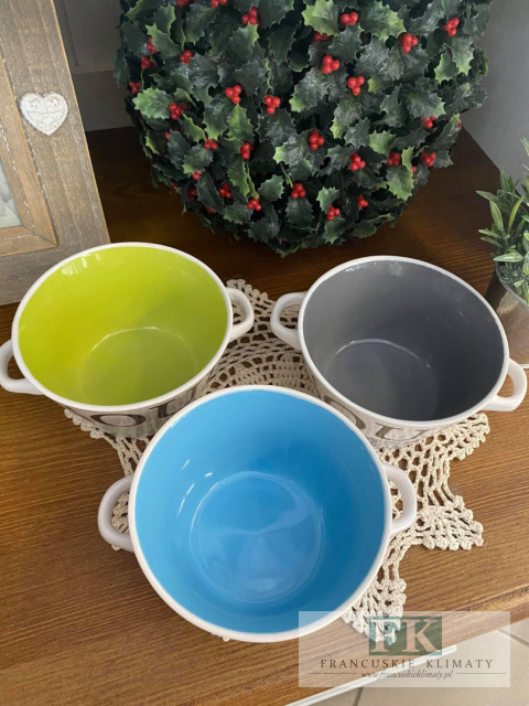 BULIONÓWKA SOUP WYS. 8 CM ZIELONA styl francuski, shabby, vintage