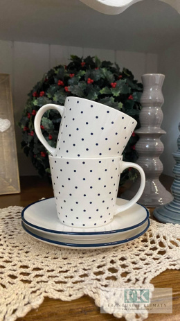 KOMPLET KPL FILIŻANEK ZE SPODKIEM KROPECZKI 150 ml