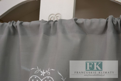 ZAZDROSTKA 40X100 KOLEKCJA SZARE SERCE SHABBY PROWANSJA FRANCJA
