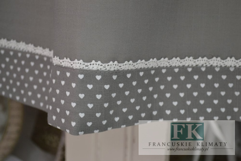 ZAZDROSTKA 40X100 KOLEKCJA SZARE SERCE SHABBY PROWANSJA FRANCJA