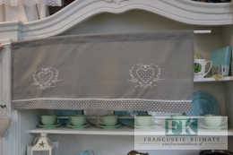 ZAZDROSTKA 40X100 KOLEKCJA SZARE SERCE SHABBY PROWANSJA FRANCJA
