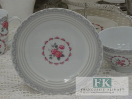 KOLEKCJA PINK ROSES TALERZ DESEROWY śr. 19 cm styl francuski, shabby, vintage