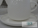 KOLEKCJA WHITE DROP FILIŻANKA ZE SPODKIEM poj. 300ml. styl francuski, shabby, vintage KOLEKCJA WHITE DROP FILIŻANKA ZE SPODKIEM poj. 300ml. styl francuski, shabby, vintage