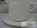 KOLEKCJA WHITE DROP FILIŻANKA ZE SPODKIEM poj. 120 ml. styl francuski, shabby, vintage