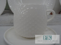 KOLEKCJA WHITE DROP FILIŻANKA ZE SPODKIEM poj. 120 ml. styl francuski, shabby, vintage