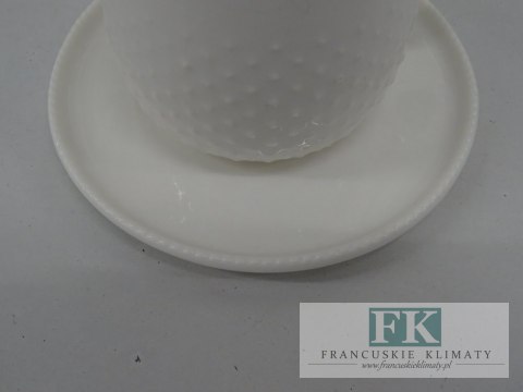 KOLEKCJA WHITE DROP FILIŻANKA ZE SPODKIEM poj. 120 ml. styl francuski, shabby, vintage