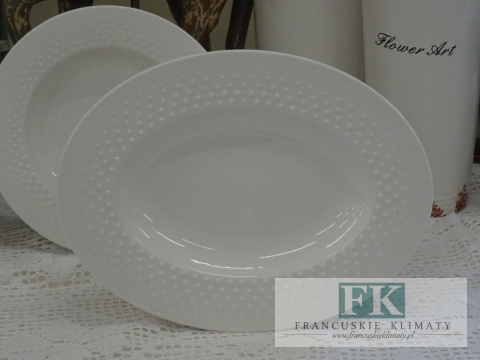 KOLEKCJA WHITE DROP PÓŁMIESEK dł. 29 cm cmstyl francuski, shabby, vintage