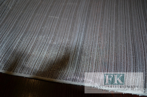 TKANINA MATERIAŁ BŁYSK PASY SHINY DIAMOND BIEL SREBRO 300 CM