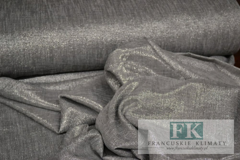 TKANINA Materiał ZASŁONY obrusy GLAMOUR GLANS 280 SREBRO TKANINA Materiał ZASŁONY obrusy GLAMOUR GLANS 280 SREBRO