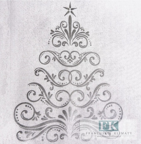 BIEŻNIK SERWETKA ŚWIĄTECZNA 85x85 EULA CHOINKA SREBRNA