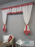 DEKORACJA OKIENNA KRATKA , BOKI , LAMBREKIN PROWANSJA , SHABBY CHIC , VINTAGE , RETRO