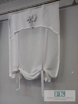 ROLETKA, EKRAN , PANEL PROWANSJA , SHABBY, SZER 90 cm WYS 160 cm BATYST , BAWEŁNA jasnoszara