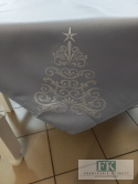 SERWETA BIEŻNIK 85X85 SREBRNA CHOINKA ŚWIĘTA