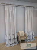 ZASŁONA 3 FALBANY BŁYSK W STYLU PROWENSALSKIM , FRANCUSKIM , SHABBY, RETRO