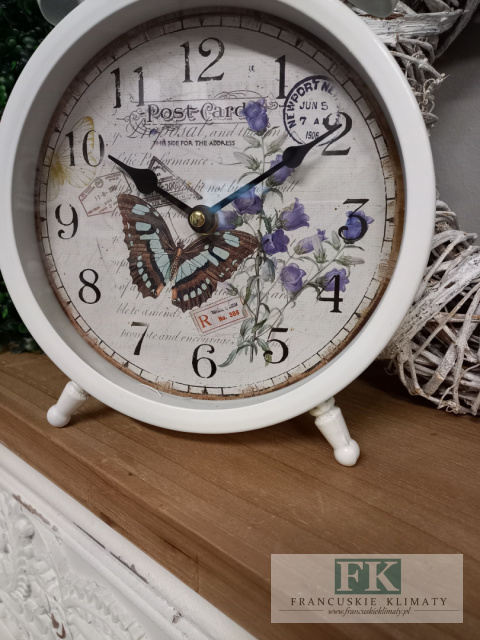 ZEGAR W KSZTAŁCIE BUDZIKA MOTYL 27 CM , metal ZEGAR W KSZTAŁCIE BUDZIKA MOTYL 27 CM , metal