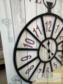 OBRAZ NA PŁÓTNIE Z ZEGAREM METAL STOPER 70X50 SHABBY VINTAGE RETRO