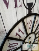 OBRAZ NA PŁÓTNIE Z ZEGAREM METAL STOPER 70X50 SHABBY VINTAGE RETRO