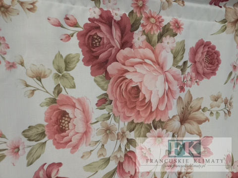 FIRANA EKRAN PANEL ROLETKA KWIATY FALBANA BATYST PROWANSJA VINTAGE