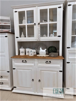 SERWANTKA KREDENS WITRYNA seria PROWANSJA wys.195cm LITE DREWNO shabby vintage