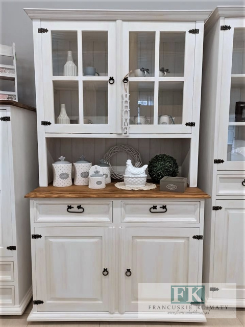 SERWANTKA KREDENS WITRYNA seria PROWANSJA wys.195cm LITE DREWNO shabby vintage SERWANTKA KREDENS WITRYNA seria PROWANSJA wys.195cm LITE DREWNO shabby vintage
