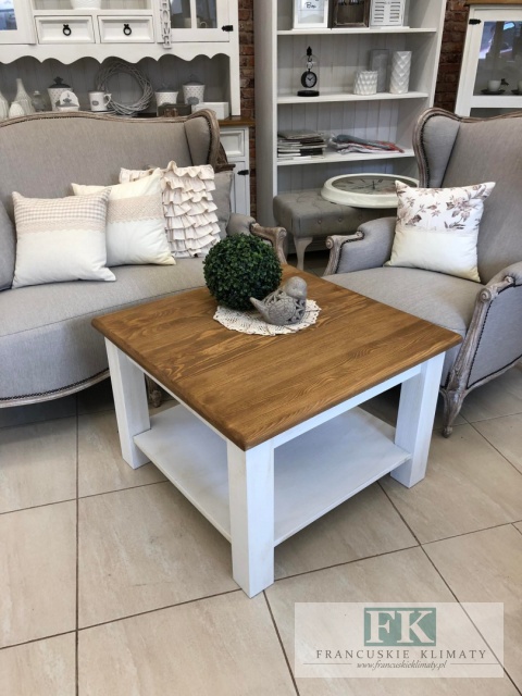 seria PROWANSJA - LITE DREWNO ! - STOLIK KAWOWY 75/75 cm SHABBY