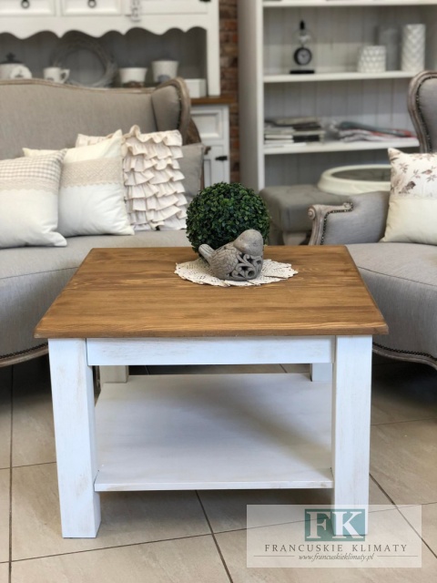 seria PROWANSJA - LITE DREWNO ! - STOLIK KAWOWY 75/75 cm SHABBY