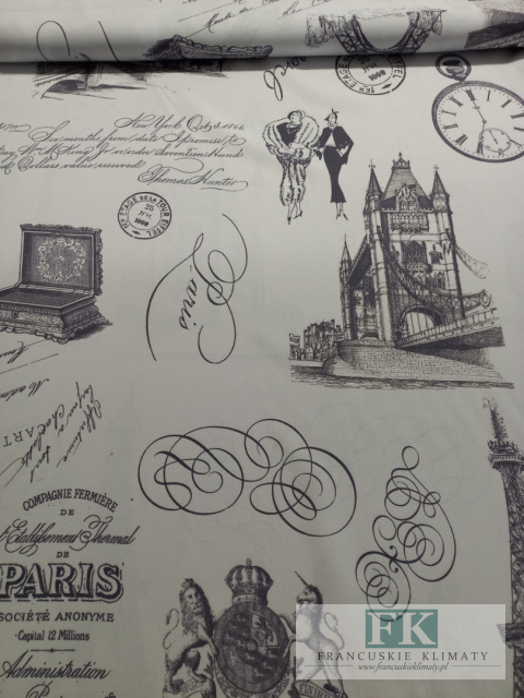 MATEIAŁ TKANINA FRANCJA SZER.160 CM VINTAGE RETRO