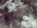TKANINA MATERIAŁ ORGANZA KWIATY SZER 280 FIOLET - ŁAMANA BIEL TKANINA MATERIAŁ ORGANZA KWIATY SZER 280 FIOLET - ŁAMANA BIEL