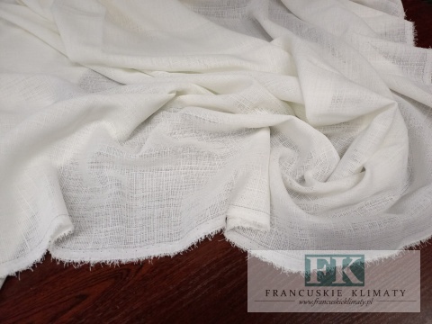 MATERIAŁ , TKANINA KREM NATURA GRUBY SPLOT szerokość 160 cm