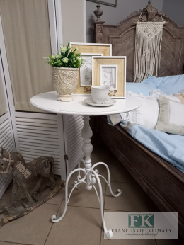 METALOWY STOLIK FI 60 CM STYL FRANCSUKI SHABBY CHIC RETRO VINTAGE