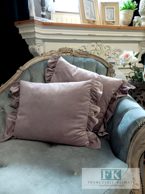 plusz - velvet PODUSZKA 64X40 FALBANY STYL FRANCUSKI PROWANSALSKI VINATGE plusz - velvet PODUSZKA 64X40 FALBANY STYL FRANCUSKI PROWANSALSKI VINATGE