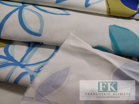 ! TKANINA MATERIAŁ SZER 140 CM KWIATY PASTELOWE tkanina zasłonowa obrusowa