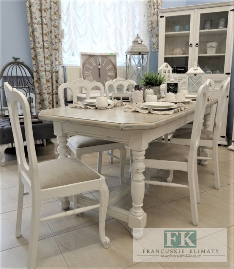 FRANCUSKI STÓŁ 200 cm biały SHABBY PROWANSJA