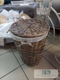 KOSZ brudniak wiklina plecionka Z POKRYWĄ 43 CM OKRĄGŁY KOSZ brudniak wiklina plecionka Z POKRYWĄ 43 CM OKRĄGŁY