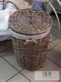 KOSZ brudniak wiklina plecionka Z POKRYWĄ 43 CM OKRĄGŁY KOSZ brudniak wiklina plecionka Z POKRYWĄ 43 CM OKRĄGŁY