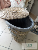 KOSZ brudniak wiklina plecionka Z POKRYWĄ 43CM OWAL