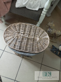 KOSZ brudniak wiklina plecionka Z POKRYWĄ 43CM OWAL