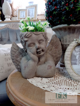 OSŁONKA ANIOŁ POPIERSIE 30 CM DONICA CERAMICZNO BETONOWA
