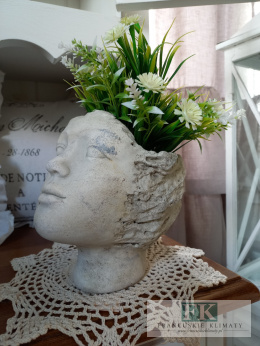 OSŁONKA WAZON WYS 19 CM DONICA CERAMICZNO-BETONOWA GŁOWA
