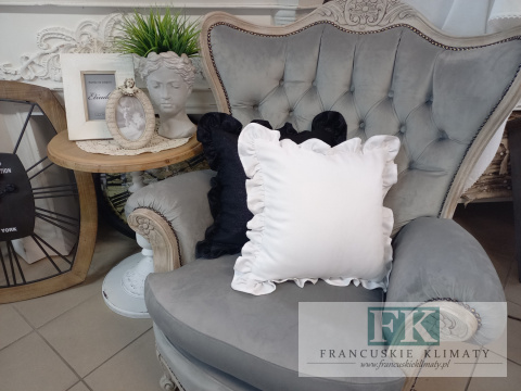 POSZEWKA 50x50cm BIEL ( na jaśka 40 x 40cm ) FALBANY , W STYLU GLAMOUR , LOFT POSZEWKA 50x50cm BIEL ( na jaśka 40 x 40cm ) FALBANY , W STYLU GLAMOUR , LOFT