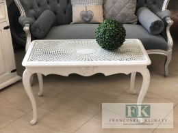 FRANCUSKI STOLIK KAWOWY LUDWIK RATTAN W STYLU PROWANSALSKIM , FRANCUSKIM , SHABBY, CHIC , VINTAGE.