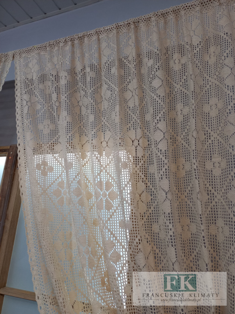 ZASŁONA gotowa babcine robótki BAWEŁNA 140/180 NATURA