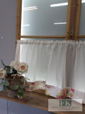 ZAZDROSTKA 130/50 batyst krem , margines kwiaty, PROWANSJA , SHABBY CHIC