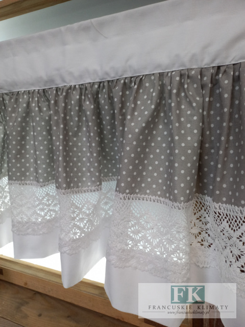 ZAZDROSTKA SZYTA kropki białe na szarym tle, WYS 45 CM SHABBY NA WYMIAR , BAWEŁNA 100% ZAZDROSTKA SZYTA kropki białe na szarym tle, WYS 45 CM SHABBY NA WYMIAR , BAWEŁNA 100%